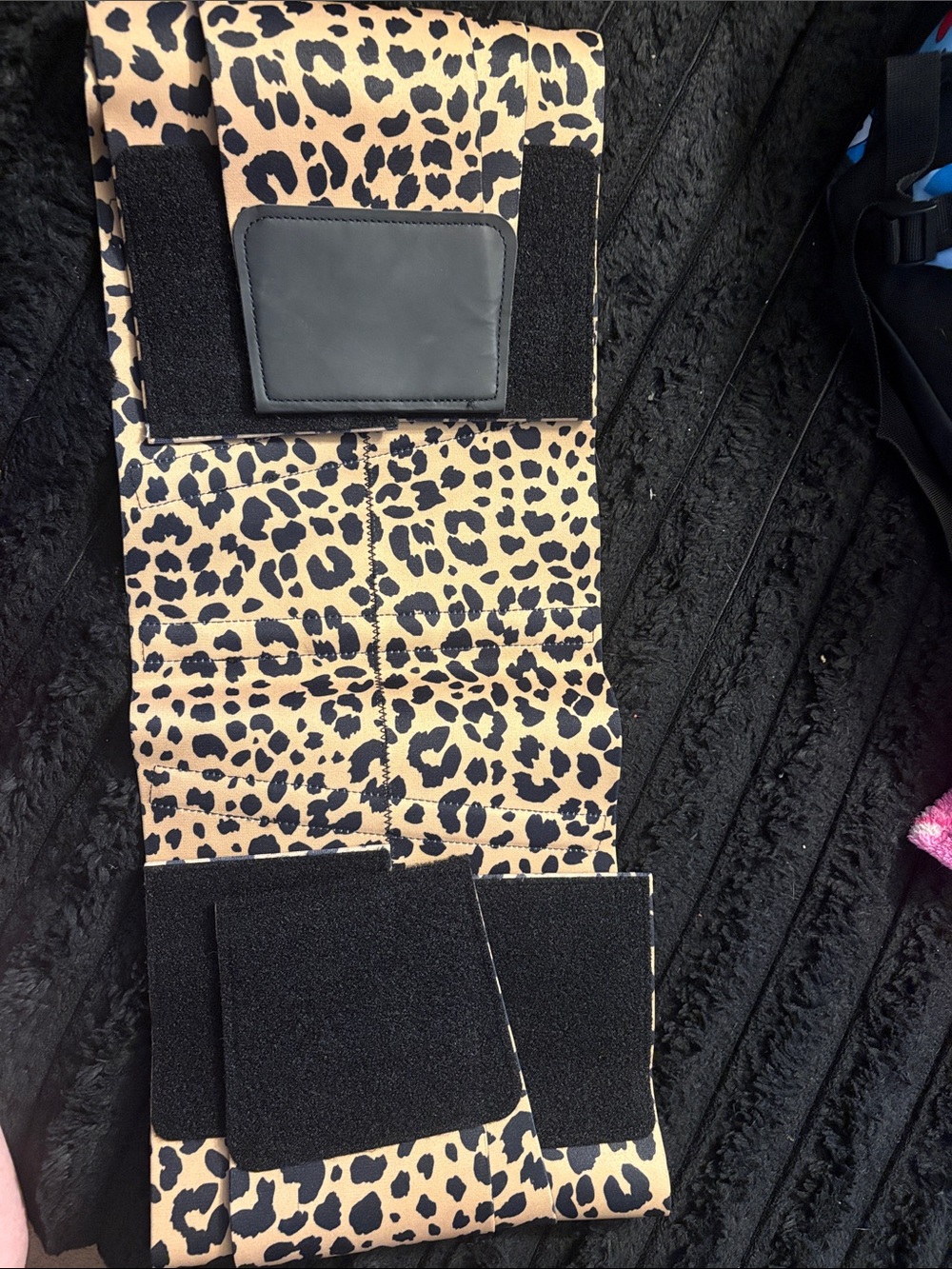 Leopard Print Waist Shaper Belt - Beige/Black